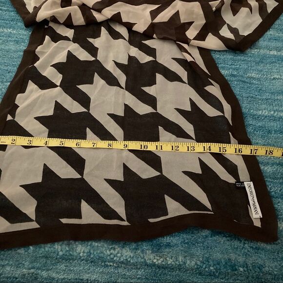 Emporio Armani Silk Scarf abstract Houndstooth grey cream - Picture 6 of 7